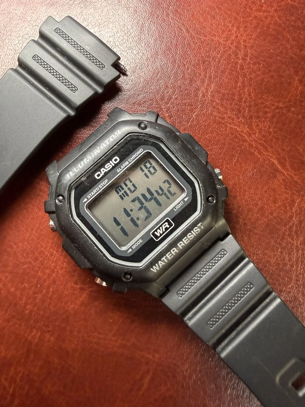 Casio F-108WH Digital Quartz Resin Strap Black/Gray Backlight Alarm Chrono WR